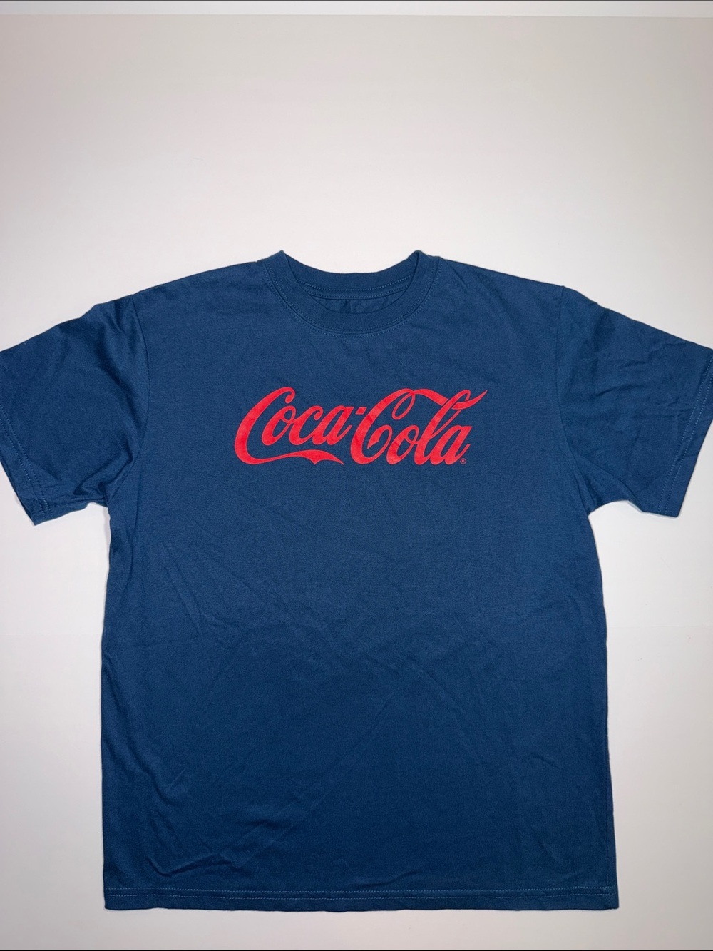 Coca Cola Navy Blue Short Sleeve Tee with Red Logo